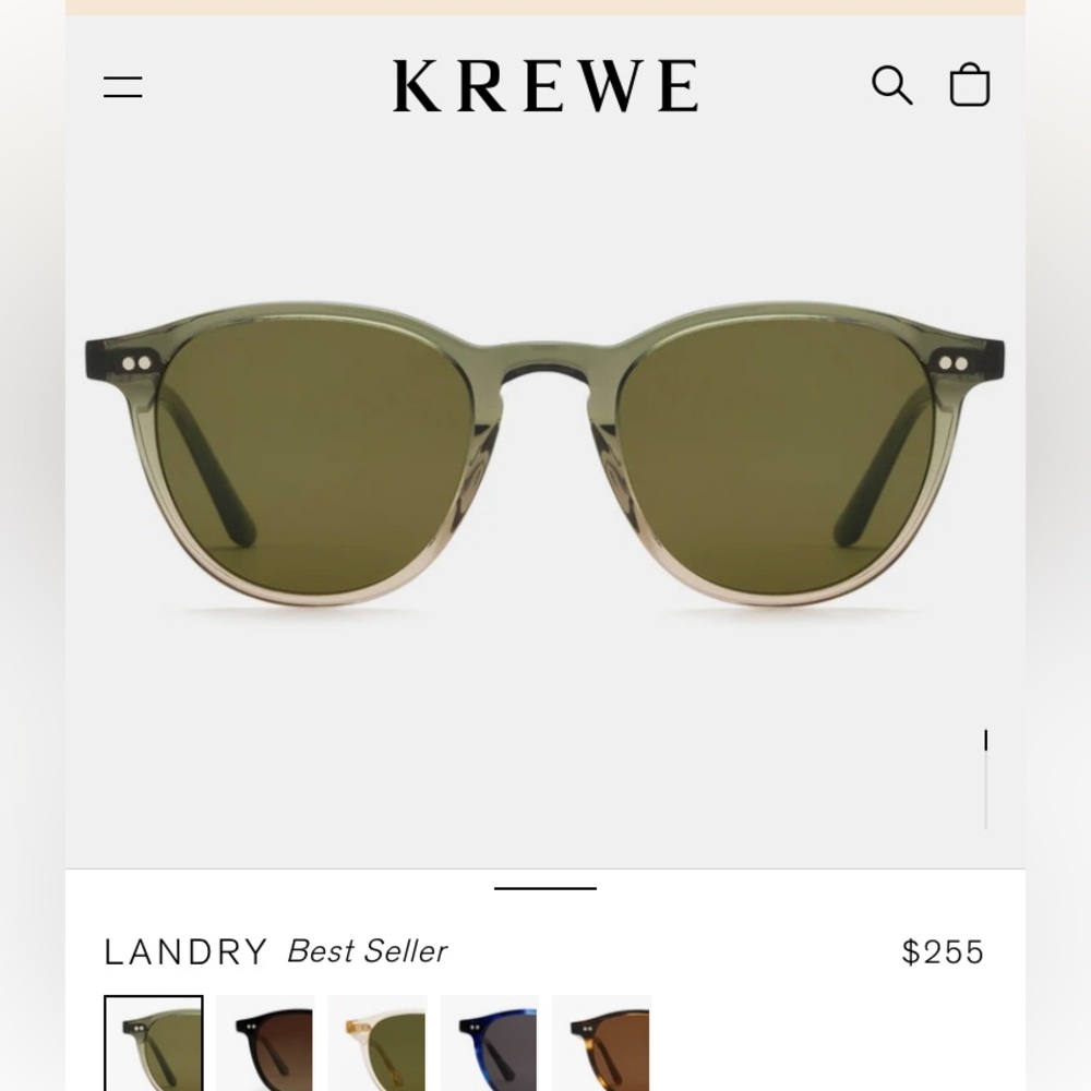 NWT KREWE Landry Sunglasses in Green